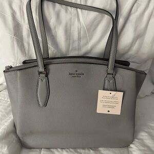 ♠️ Kate Spade Monet Triple Compartment Tote Bag - Soft Grey & SILVER Hardware